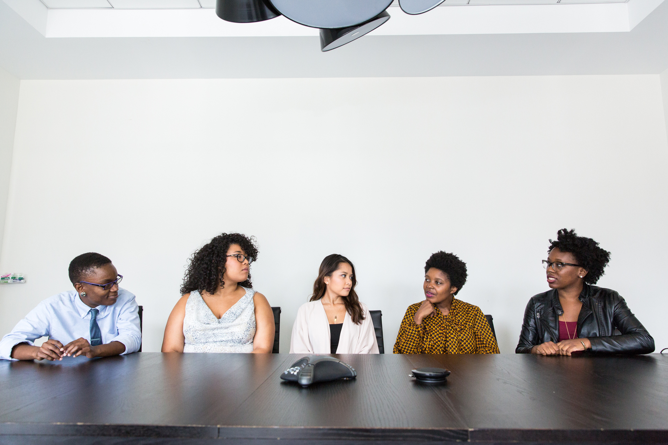 Five People Having Conversation